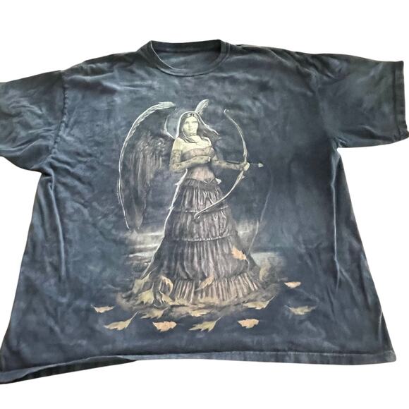 Vintage 2009 Fairy Archer Fantasy Dragon Mythical Legend Blue Gray T-Shirt-XL - Picture 1 of 5